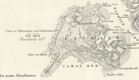 The old slate quarries of Easdale Island, Scotland, are easily identified on this Ordnance Survey map of Argyllshire circa 1875 Easdale Island, Ordnance Survey Maps, Scottish Art, Geology, Travel Posters, The Old, Scotland, Old Things, Map