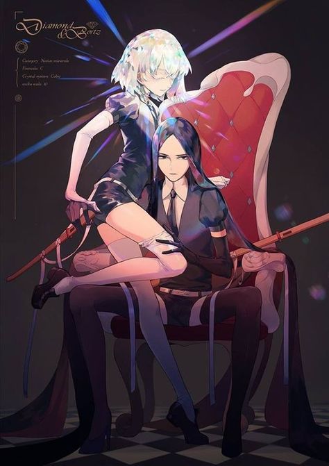 Diamond & Bort [Houseki no Kuni] Bort Houseki No Kuni, Houseki No Kuni, Manga Collection, Cartoon Games, Cool Anime Pictures, Couple Art, Cultura Pop, Crystal Gems, Manga Comics