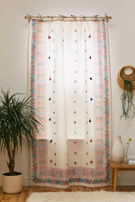 Post Image Cortinas Boho, Urban Outfitters Home, Unique Furniture Pieces, Home Curtains, Curtain Designs, Window Panels, Curtain Decor, Apartment Interior, My New Room