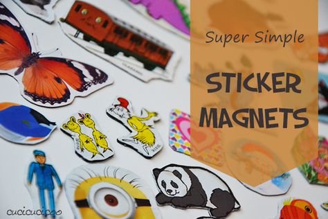 How to make super simple sticker magnets Sticker Magnets, How To Make Magnets, Diy Projects For Adults, Recycling For Kids, Diy Magnets, How To Make Stickers, Crafts For Boys, Make Your Own Stickers, Upcycled Materials