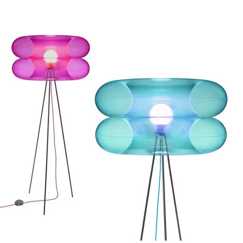 Big colors is a series of lamps with a large flexible pvc shade filled with air.‎ inspired by pop art and the colors of summer, really lightweight and joyful lamps with a unique expression.‎                • big pink's intense color brings to mind a peony flowers, adding a pinch of young energy.‎       • big sky was designed as a memento of turquoise skies from the southern seas.‎  • big lime is a juicy, well-balanced mix of yellow and green.‎                         the big colors lamps can be Pop Art Lamp, Fun Floor Lamp, Colorful Floor Lamp, Funky Floor Lamps, Funky Lamp, Color Floor Lamp, Pvc Lamp, Funky Lamps, Art Deco Apartment