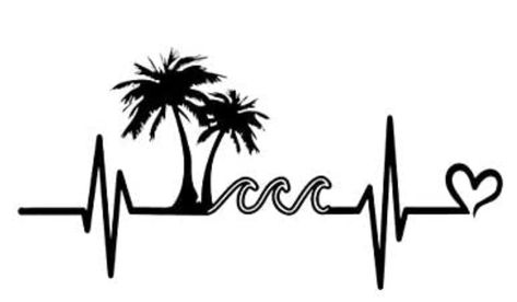 Seashell Tattoos, Heartbeat Tattoo, Life Stickers, Palm Tree Beach, Van Wall, Banner Drawing, Muster Tattoos, Palm Tree Tattoo, Beach Tattoo