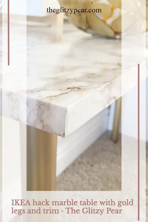 how to create a faux marble table top. step by step diy home decor Ikea Hack Gold, Ikea Table Legs, Teenagers Bedroom, Marble Contact Paper, Marble Desk, Ikea Table, Gold Leafing, Diy Marble, Fun Organization