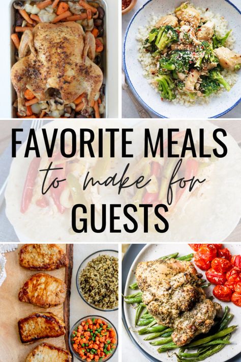 Meals I Make When We Have Guests In Town - Peanut Butter Fingers Lunch Ideas For Guests, Dinner Ideas For Guests, Quick Easy Dinner Ideas, Best Chicken Marinade, Tasty Healthy Food, Marinated Pork Chops, Peanut Butter Fingers, Butter Fingers, Marinated Chicken Thighs