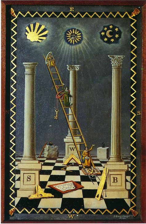 Freemasonry And The Hidden Goddess: Chapter Eight - Mason Tracing Boards Freemasonry Art, Freemasonry Symbols, Prince Hall Mason, Free Masons, Masonic Art, Secret Knowledge, Free Mason, Masonic Lodge, Jacob's Ladder