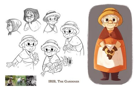 Character Design | Old Women Character Design Old Lady, Grand Mother Illustration, Grandmother Character Design, Grandma Illustration Character, Grandmother Drawing, Grandma Character Design, Family Character Design, Garden Character, 동화 삽화