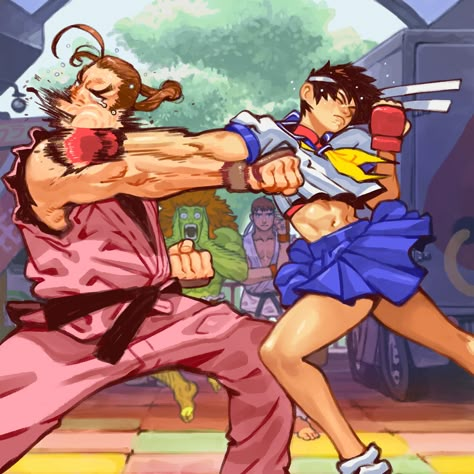 Dan Hibiki, Street Fighter Comics, Sakura Street Fighter, Street Fighter Zero, Street Fighter Characters, Fighter Art, Street Fighters, Street Fighter Art, Capcom Art