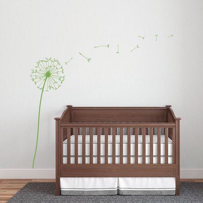 Wallums Wall Decor Dandelion Wall Decal Color: Lime Green Birch Tree Wall Decal, Dandelion Wall Decal, Flower Wall Decals, Name Wall Decals, Painted Walls, Create Decor, Tree Wall Decal, Dream Wall, Glass Doors