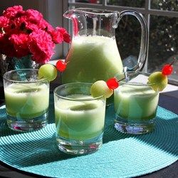 Heavenly Honeydew Juice - Allrecipes.com Honeydew Juice Recipe, Honeydew Smoothie, Melon Juice, Kid Friendly Drinks, Honeydew Melon, Easy Mexican, Juice Recipe, Frozen Drinks, Smoothie Shakes