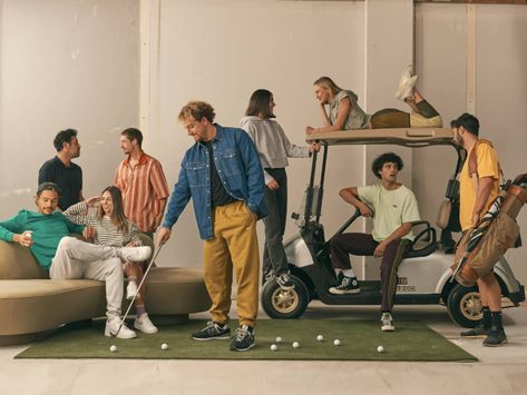 Golf Studio Photoshoot, Golf Editorial, Golf Studio, Golf With Friends, Sport Editorial, Golf Clubhouse, Golf Buggy, Golf Inspiration, Golf Event