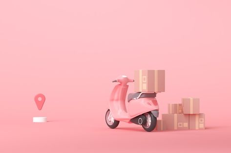 Delivery Scooter, Shopping Online Logo, Business Branding Inspiration, Lion Photography, Photoshop Design Ideas, Beauty Marketing, Online Shop Design, Floral Border Design, Instagram Ideas Post