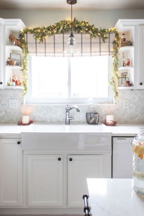 Small Kitchen Window Over Sink, Curtains For Kitchen Window Ideas, Kitchen Window Over Sink Ideas, Window Shelf Decor, Entry Sitting Room, Windows Over Sink, Kitchen Window Shelf, Curtains For Kitchen Window, Kitchen Window Shelves