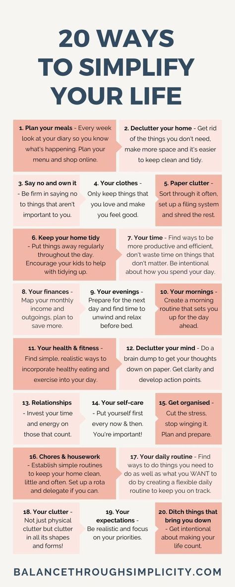 20 ways to simplify your life - Balance Through Simplicity Life Changing Habits, Self Care Bullet Journal, Vie Motivation, Simplifying Life, Changing Habits, Get My Life Together, Simplify Your Life, Mental And Emotional Health, Self Care Activities