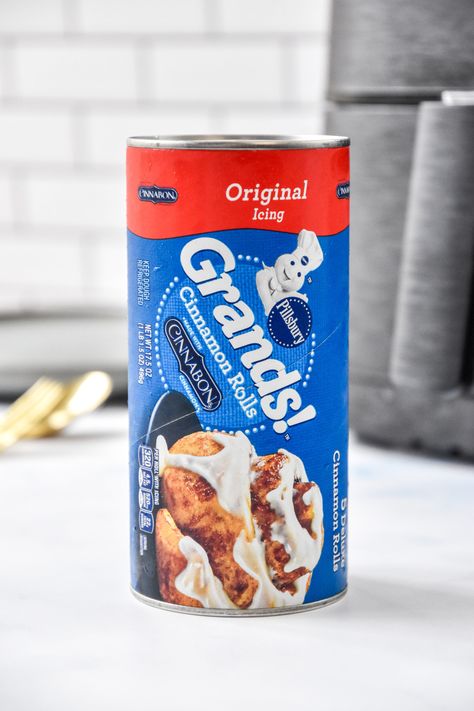 Pillsbury Cinnamon Roll Recipes, Canned Cinnamon Rolls, Pillsbury Cinnamon Rolls, Brunch Dessert, Philips Air Fryer, Cinnabon Cinnamon Rolls, Small Air Fryer, Refrigerated Cookie Dough, Pillsbury Grands