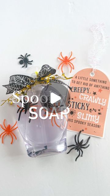 Andrea Clawson on Instagram: "fun + easy way to make your hand soap a little spooky! 🕷️   I found everything to make this at the @dollartree and printed out a tag so the kids can gift it to their teachers.   Save for inspo + Share with friends ♥️  #halloweenideas #halloweendiy #craftymom #craftymomma #teachergifts #teachergiftideas #halloweenparty #halloweenkidsparty #halloweensoap" Halloween Soap, Crafty Moms, Halloween Treats, Fun Easy, Halloween Kids, Thank You Gifts, Halloween Diy, Halloween Gifts, The Kids