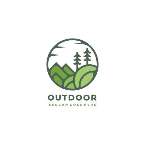 Nature Landscape Logo Template Round Logo Ideas, Ocean Template, Landscape Company Logos, Travel Agency Branding, Exhibition Logo, Environmental Logo Design, Nature Template, Environment Logo, Landscaping Logo