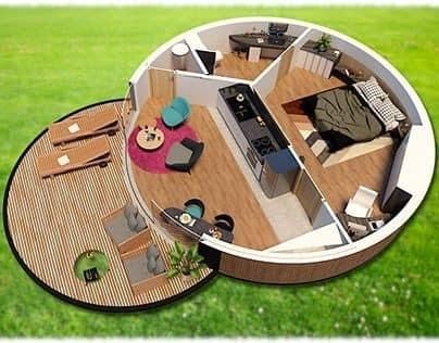 Round House Plans, Circle House, Hut House, Dome Homes, Dome Home, House Design Pictures, House Construction Plan, Dekorasi Kamar Tidur, Dome House