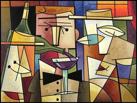 40 Eye-Catching Abstract Painting Ideas - Page 2 of 3 - Bored Art Chicago Skyline Art, Best Abstract Paintings, Music Art Painting, Wine Artwork, Cubist Paintings, Beautiful Abstract Painting, Wine And Canvas, Wine Painting, Chicago Artists