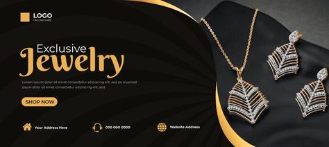 Jewelry facebook cover template design. #illustration #marketing #Jewelry #graphics #template #business #promotion #poster #banner #freepik Business Promotion Poster, Marketing Jewelry, Cover Template Design, Jewelry Banner, Jewelry Logo Design, Graphics Template, Facebook Cover Design, Promotion Poster, Facebook Cover Template