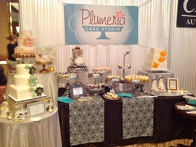 Plumeria Cake Studio: Our Bridal Expo Booth Bridal Expo Booth, Vendor Events Displays, Fantasy Wedding Theme, Wedding Expo Booth, Wedding Officiant Speech, Vendor Booth Ideas, Bridal Show Booths, Wedding Cake Tasting, 8th Wedding Anniversary Gift