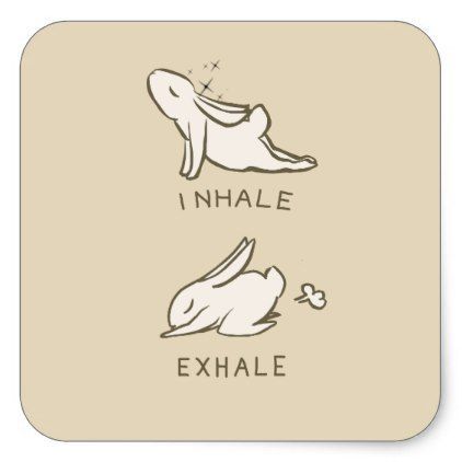 Exhale inhales and bunny square sticker | Zazzle.com | Bunny, Custom stickers, Bunny yoga Yoga For Digestion, Yoga Poster Design, Spiritual Prints, Bunny Yoga, Digestion Yoga, Bunny Custom, Yoga Stickers, Animal Yoga, Yoga Spiritual