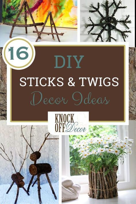 Bring the wintry and outdoor, woodsy feel indoors with these creative DIY ideas using sticks and twigs. Make sculptures, wall art and even functional decor items with these crafty projects! Twig Decor, Twigs Decor, Crafting Decor, Decorating With Sticks, Twig Crafts, Twig Furniture, Branches Diy, Twig Art, Diy Tree