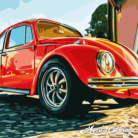 Beetle Car Painting, Bald Eagle Art, Daily Picture, Poster Color Painting, Beetle Art, The Beetle, Beetle Car, Art Prints Boho, Eagle Art