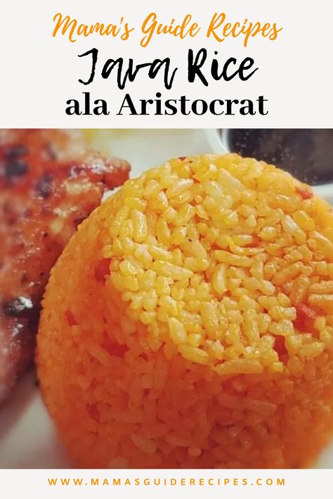 Who doesn't remember Java rice with the famous Aristocrat Barbecue Chicken. Memories of the good old days in Manila. Java Rice Recipe, Beef Tapa Recipe Filipino, Valenciana Recipe, Java Rice, Chicken Inasal, Pinoy Recipe, Quick Meals To Make, Rice Side Dish Recipes, Filipino Recipe