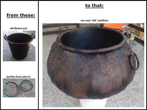 Homemade Cauldron How To Make, Make A Cauldron Halloween, Diy Witch Stirring Cauldron, Diy Cauldron How To Make, How To Make A Caldron, Diy Cauldron Stand, Giant Cauldron Diy, How To Make A Cauldron, Paper Mache Cauldron