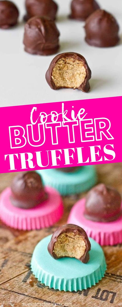 Easy Cookie Butter Truffles Recipe - dessert #dessert Cookie Butter Truffles Recipe, Cookie Crumb Truffles, Biscoff Cookie Butter Recipes, Madeline Christmas, Cookie Butter Truffles, Butterball Cookies, Decorative Desserts, Truffle Recipe Easy, Valentine Sweets