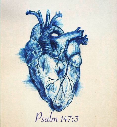 He heals the brokenhearted and binds up their wounds. – Psalm 147:3 Blue Anatomical Heart, Feels Playlist, Blue Ink Drawing, Blue Widget, Drawing Blue, Blue Drawings, Everything Is Blue, Cute Blue Wallpaper, Animation Art Sketches