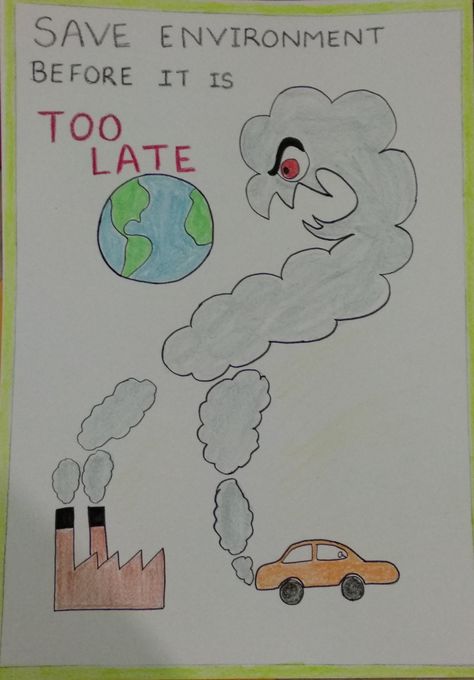 #saveenvironment#environment#earth#pollution#drawings#schoolprojects Earth Slogan Drawing, Earth Pollution Project, Drawing Of Pollution, Smog Awareness Posters, Air Pollution Drawing Easy, Poster On Air Pollution, Earth Pollution Drawing, Air Pollution Poster For Kids, Environmental Art Drawing Easy