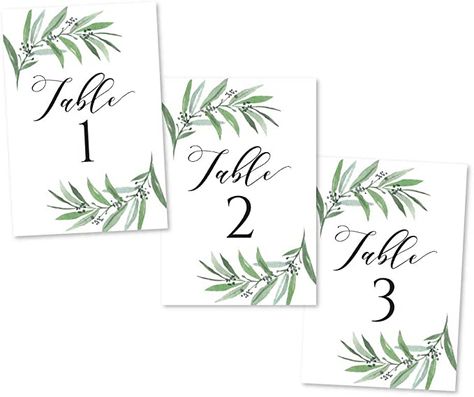 Signs For Wedding Reception, Restaurant Birthday Party, Bamboo Centerpieces, Reception Restaurant, Restaurant Birthday, Unique Table Numbers, Signs For Wedding, Greenery Wedding Centerpieces, Green Centerpieces