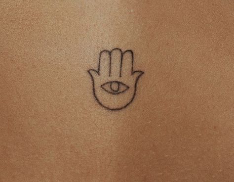 Evil Eye Stick And Poke, Small Hamsa Tattoo, Cute Best Friend Tattoos, Hamsa Tattoo Design, Cousin Tattoos, Small Matching Tattoos, Evil Eye Tattoo, Hamsa Tattoo, Cool Arm Tattoos