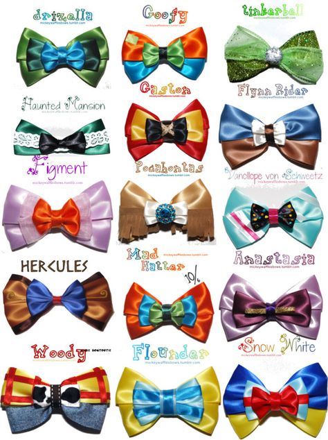 Disney hair bows Disney Hair Bows, Disney Bows, Disney Hair, Disney Ears, Disney Diy, Disney Crafts, Cheer Bows, Crafts For Girls, Minnie Ears