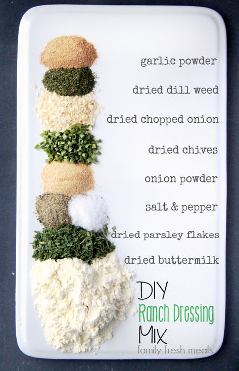 Diy Ranch Dressing, Ranch Dressing Mix Recipe, Homemade Ranch Dressing Mix, Homemade Spice Mix, Spice Blends Recipes, Greek Seasoning, Diy Spices, Homemade Ranch Dressing, Family Fresh Meals