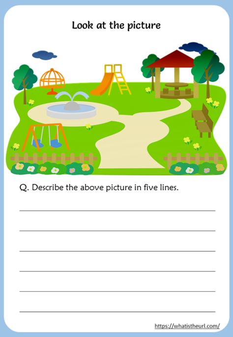 Describe the Picture Worksheets - Your Home Teacher Picture Based Story Writing, Describe The Picture Worksheet, Picture Reading Worksheets, Picture Composition For Grade 3, Picture Composition For Class 2, Describe The Picture, Describing Pictures, Picture Story Writing, Creative Writing Worksheets