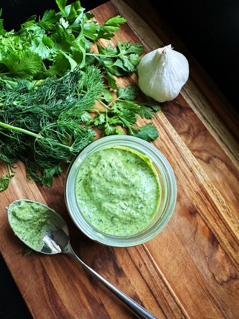 Green Godesses Dressing, Green Goddess Sauce, Goddess Dressing, Green Goddess Dressing, Cracked Pepper, Green Goddess, Fresh Chives, Honey Lemon, Fresh Dill