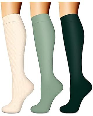 Amazon.com : Laite Hebe compression socks,Black+White+Grey,S/M (3 pairs) : Clothing, Shoes & Jewelry Airplane Travel Outfits, School Dr, Work Socks, Airplane Travel, Socks For Women, Travel Outfits, Compression Socks, White Rabbit, Work Clothes