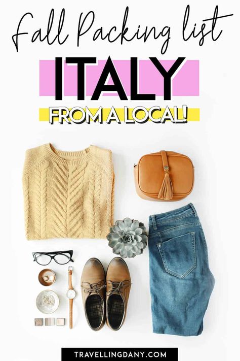 Still not sure of what to wear in Italy in October on your next trip? Let me help you! This Fall Italy packing list from a local offers a lot of outfit ideas to avoid sticking out like a sore thumb! Be fashionable and check out what to pack for Italy with this useful guide! How To Dress In Italy, Outfits To Wear In Italy, Autumn In Italy, Italy In The Fall, Venice In October, Italy Outfits Fall, Dress In Italy, Italy In March, Italy In November