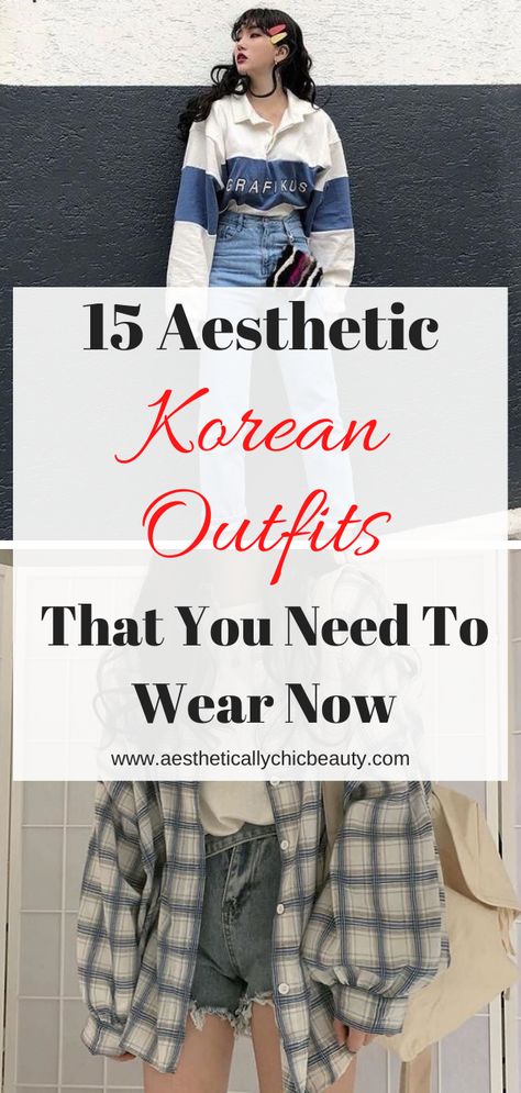 15 Aesthetic Korean Outfits That You Need To Wear Now - Fashion Korean Fashion Fall Street Style, Cute Spring Outfits Aesthetic Korean, Korean Spring Outfits Street Style, Fall Fashion Korea, Korean Street Style Women Summer, Korean Street Fashion Fall, What To Wear In Korea Spring, Korean Spring Outfits Aesthetic, Korea Summer Outfit Korean Style