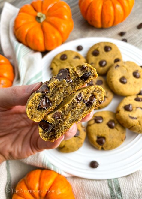 Pumpkin Chip, Protein Baking, High Protein Vegan, Protein Desserts, Protein Cookies, Pumpkin Chocolate Chips, Breakfast Cookies, High Protein Snacks, Pumpkin Cookies