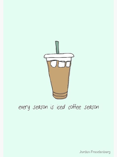 Iced Coffee Doodle, Coffee Aesthetic Drawing, Iced Coffee Aesthetic, Doodle Journal, Coffee Doodle, Redbubble Art, Coffee Aesthetic, Journal Doodles, A Journal