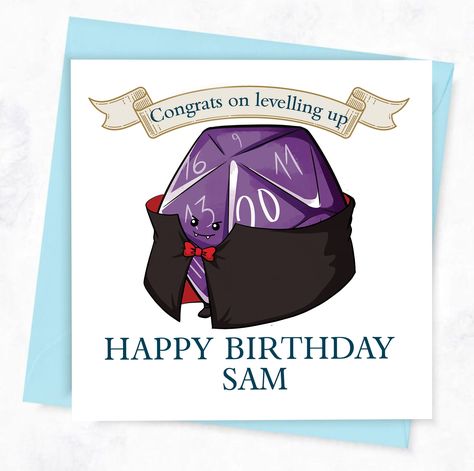 Dungeons And Dragons Birthday, Dnd Birthday, Geek Birthday, Happy Birthday Sam, Dungeons And Dragons Gifts, Dnd Gift, Folding Cards, Dragon Birthday, Tea Party Birthday