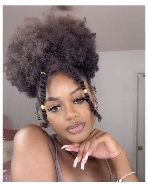 High Puff Natural Hair 4c Styles, Cute Puff Hairstyles, Puff Styles On Natural Hair, High Puff Hairstyles Black Women, Afro Puff Hairstyles Black Women, 4c High Puff, Puff Natural Hairstyles, High Puff Natural Hair 4c, 4c Puff