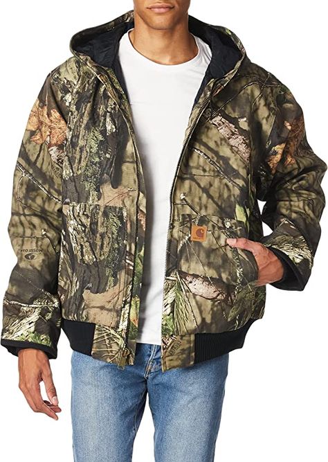 Mens Work Jacket, Hunt Coat, Mossy Oak Camo, Carhartt Jacket, Hunting Jackets, Active Jacket, Duck Canvas, Mossy Oak, Work Jackets