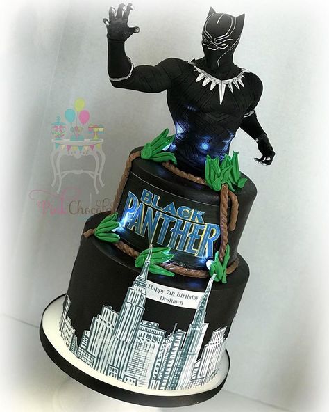 Wakanda Forever Cake, Black Panther Wakanda Forever, Happy 7th Birthday, Black Panther Wakanda, Pink Chocolate, Wakanda Forever, Thanks Mom, Birthday Meme, 6th Birthday