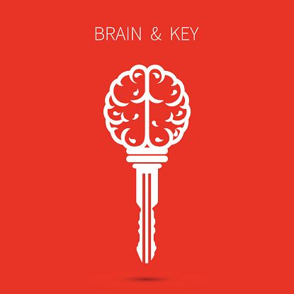 Vector Art : Creative brain sign with key symbol. Key of success. Creative Brain Art, Key Design Art, Knowledge Symbol, Reiki Logo, School Year Themes, Success Symbol, Motion Typography, Key Symbol, Office Frames