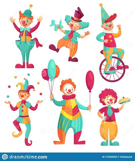 Funny Clowns, Cartoon Clown, Circus Illustration, Circus Clowns, Circus Crafts, Circus Characters, Clown Nose, Clowns Funny, Clown Illustration