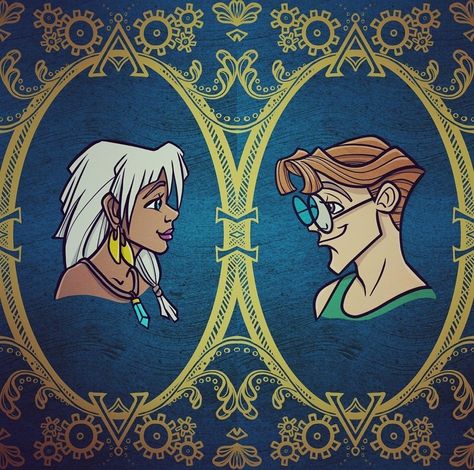 Milo And Kida Atlantis, Milo James Thatch, Atlantis Kida, Disney Princess Kida, Milo Thatch, Milo And Kida, Disney Atlantis, Kids Mural, Kida Atlantis